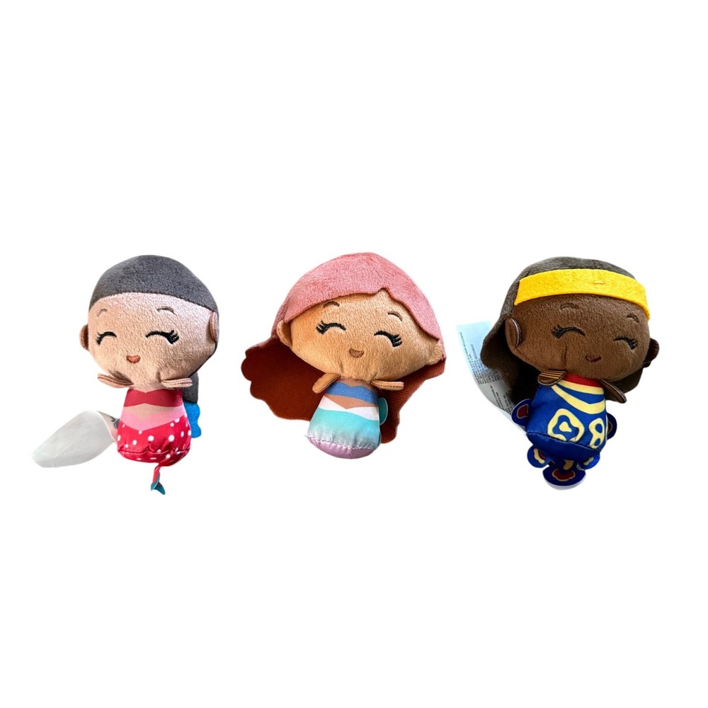 Disney Just Play Little Mermaid Live Action Mini Plush Collectibles Lot of 3